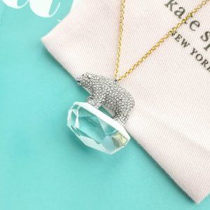 $98 kate Spade Cold Comforts Polar Bear Silver Long Necklace NWT